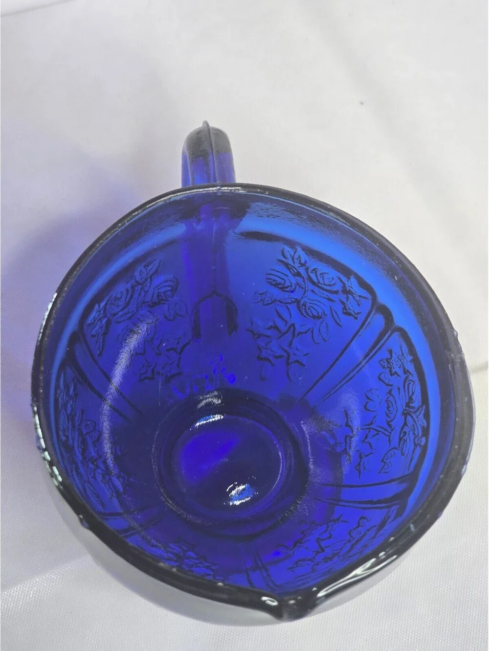 Vintage Cobalt Blue Depression Glass Creamer